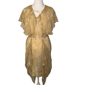 Malene Birgir Size 32/US 2 Floral Romantic Boho Fairy Sheer Feminine Dress